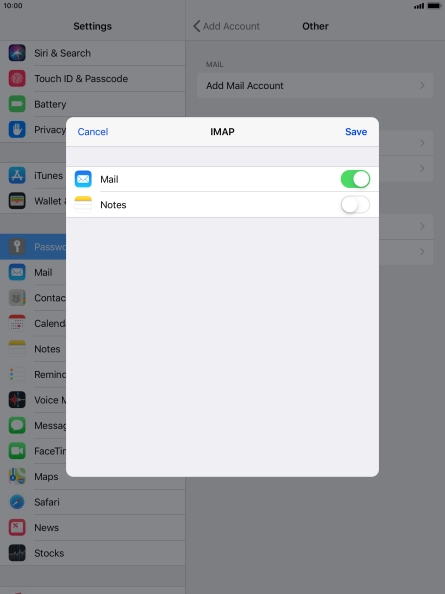 Press Save. Your email account has now been set up. To select more settings for incoming and outgoing server, proceed with the following steps. Press Save. Your email account has now been set up. To select more settings for incoming and outgoing server, proceed with the following steps.