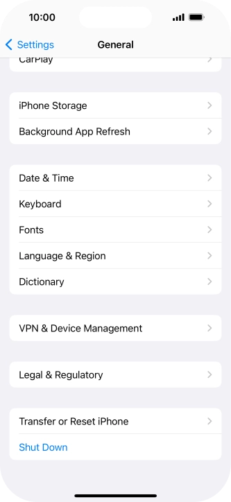 Press Transfer or Reset iPhone.