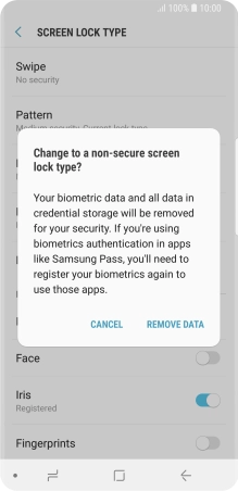 Press REMOVE DATA.