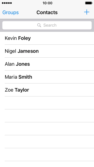 Press the new contact icon. Press the new contact icon.