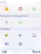 Select the network mode icon to switch between 2G and 3G.