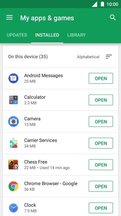 Press the required app.