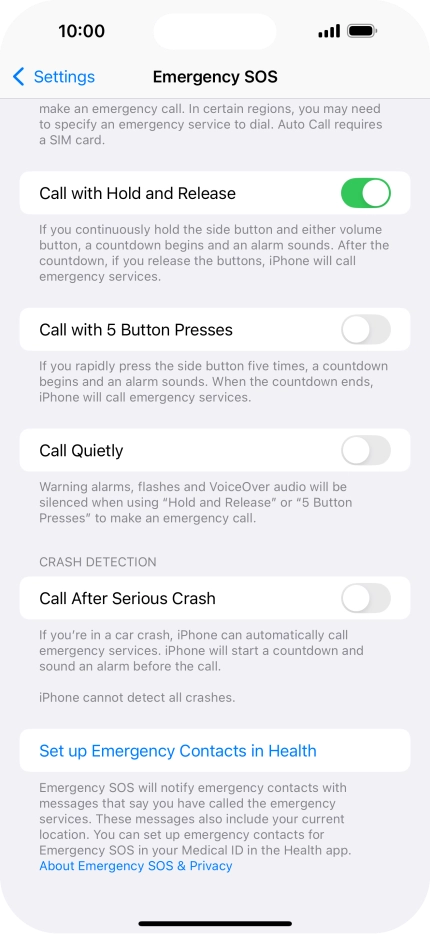 Press the indicator next to 