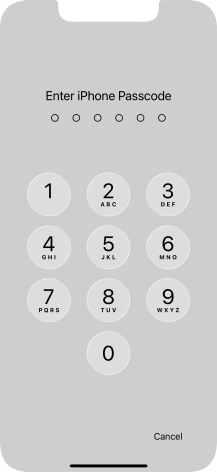 Use the phone lock code you created.