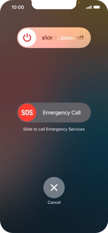 Press and drag the power off icon right. Press and drag the power off icon right.