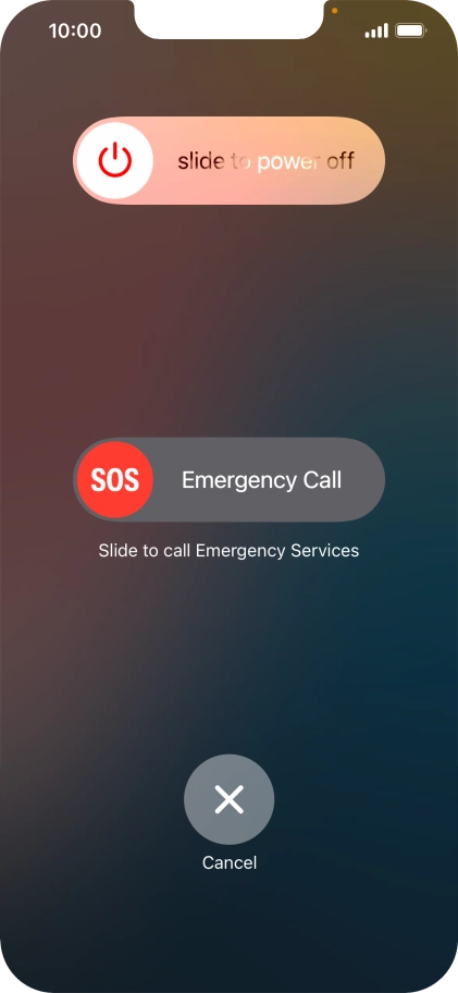 Press and drag the power off icon right. Press and drag the power off icon right.
