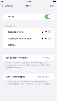 Press the required Wi-Fi network and key in the password for the Wi-Fi network.