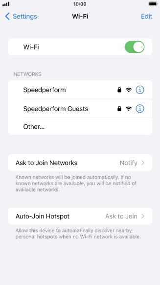 Press the required Wi-Fi network and key in the password for the Wi-Fi network.