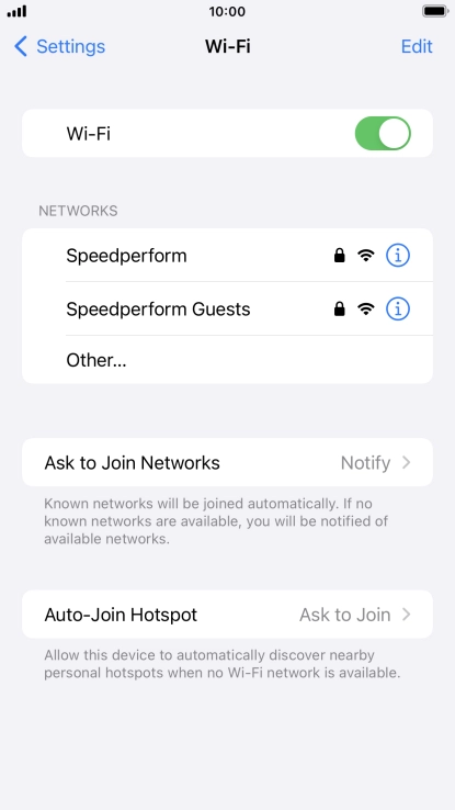 Press the required Wi-Fi network and key in the password for the Wi-Fi network.