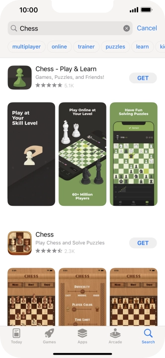 Press the required app. Press the required app.