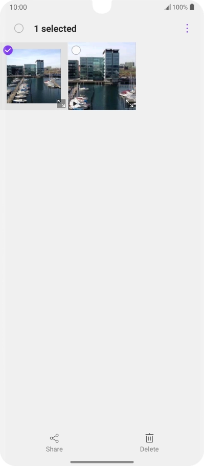 Press the required pictures or video clips to add them. Press the required pictures or video clips to add them.