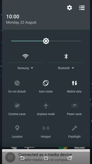 Press the settings icon.