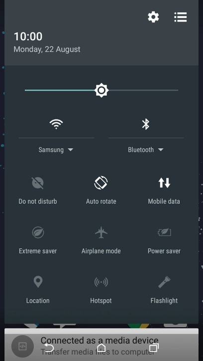 Press the settings icon.