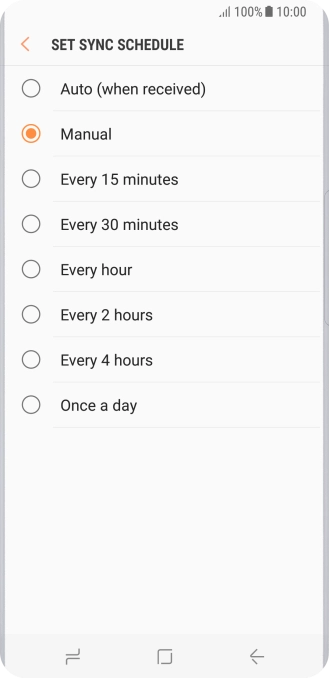 Press the required setting. Press the required setting.