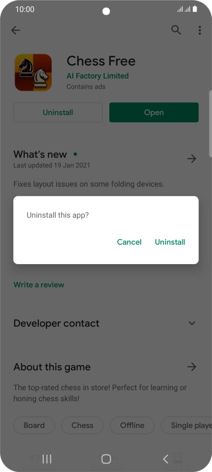 Press Uninstall.