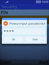 Key in the phone lock code (default is 1234) and press the Left selection key.