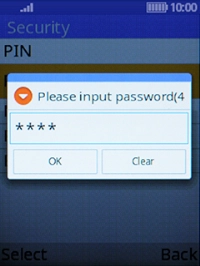Key in the phone lock code (default is 1234) and press the Left selection key.