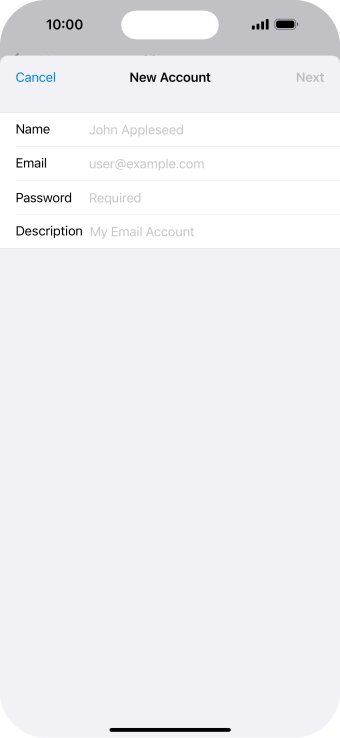 Press Name and key in the required sender name. Press Name and key in the required sender name.