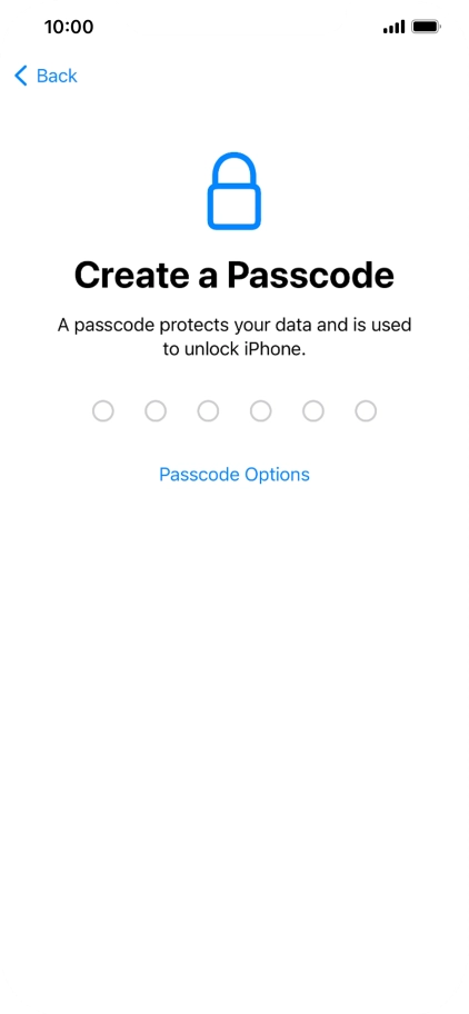 Press Passcode Options.