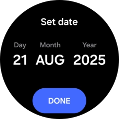 Slide your finger up or down on the screen to set the required date. Slide your finger up or down on the screen to set the required date.