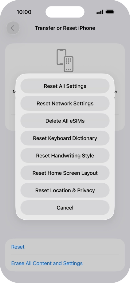Press Reset All Settings.