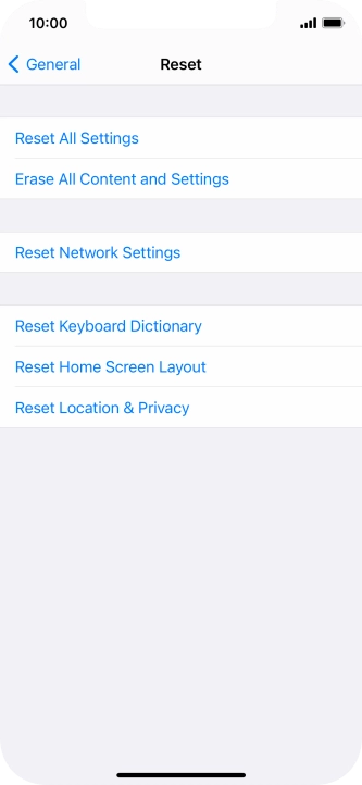 Press Reset All Settings.