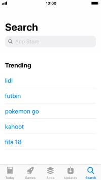 Press the search field and key in the name or subject of the required app.