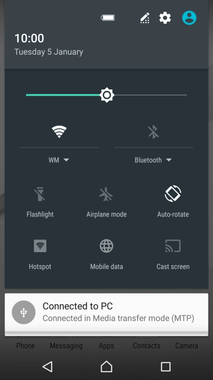 Press the settings icon.