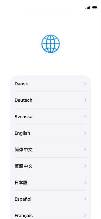 Press the required language. Press the required language.