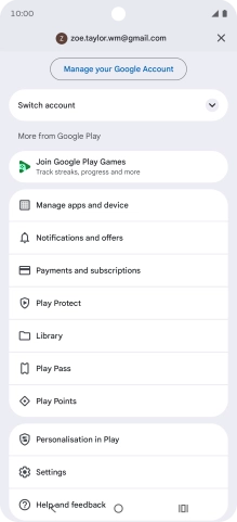 Press Manage apps and device.