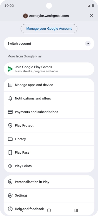 Press Manage apps and device.