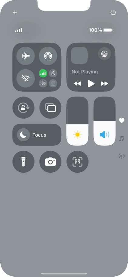 Press the flight mode icon to turn the function on or off.