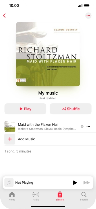 Go to the required category or playlist and press the required audio file.
