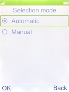 If you want to select a network automatically, select Automatic.