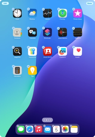 Press the home screen icon. Press the home screen icon.