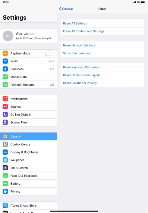 Press Reset All Settings. Press Reset All Settings.