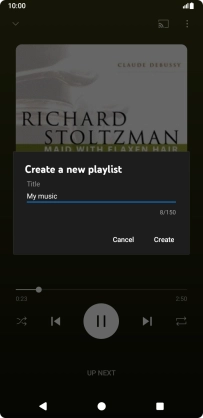 Key in a name for the playlist and press Create.