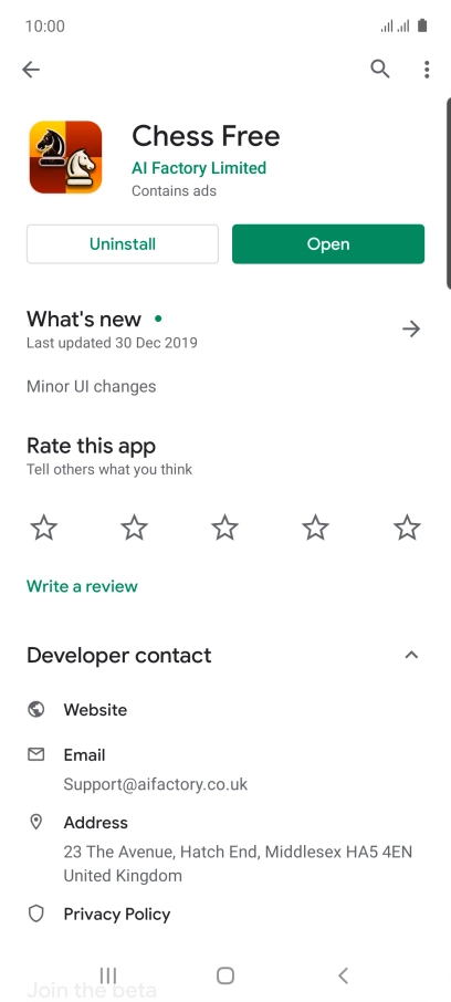 Press Uninstall.