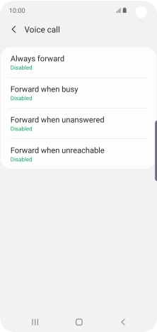 Press the required divert type. Press the required divert type.