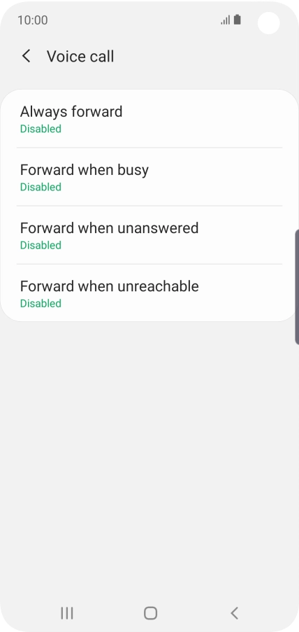 Press the required divert type. Press the required divert type.