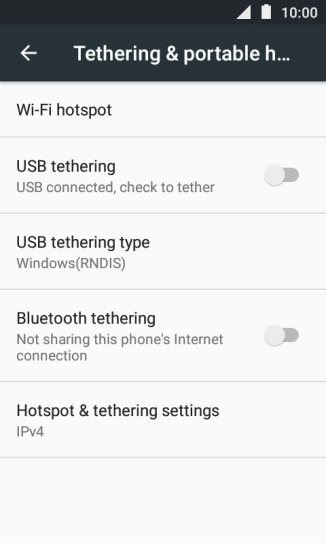 Press Wi-Fi hotspot.