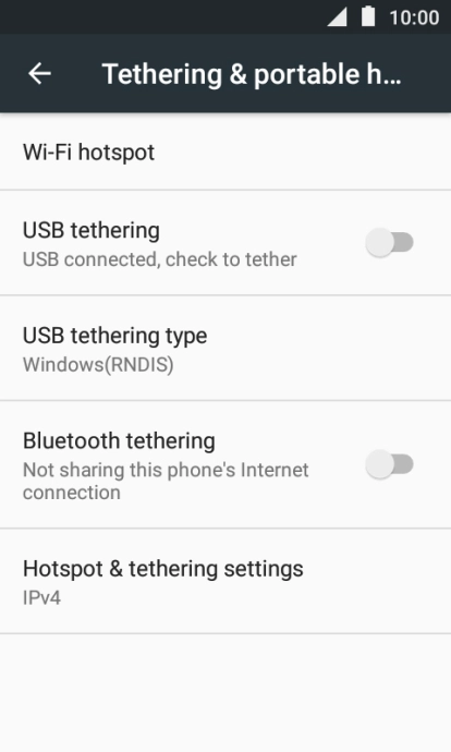 Press Wi-Fi hotspot.