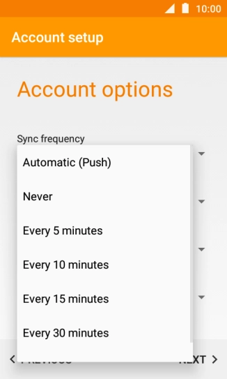 Press the required setting.
