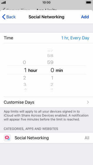 Press Customise Days.
