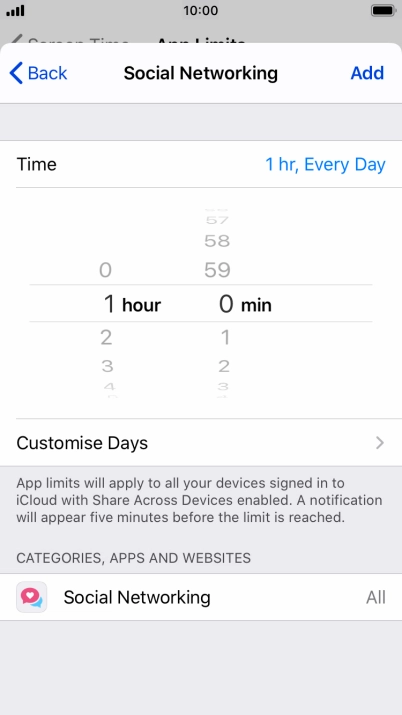 Press Customise Days.