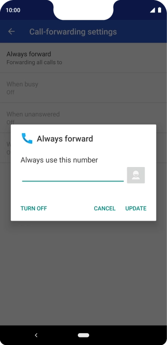 Press TURN OFF.