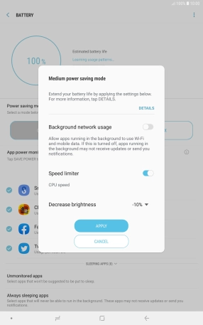 Press APPLY to turn on the function. Press APPLY to turn on the function.