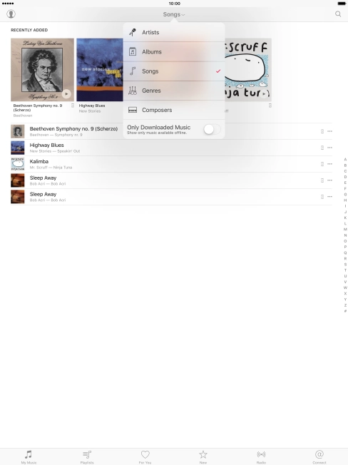 Press Songs.