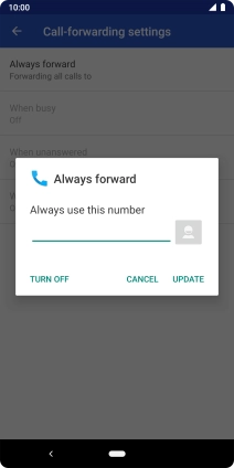 Press TURN OFF.