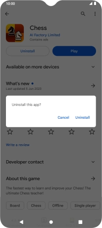 Press Uninstall.
